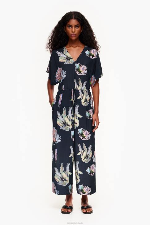 Bimba Y Lola дълъг гащеризон с коралов принт сиво облекло 28R6R186