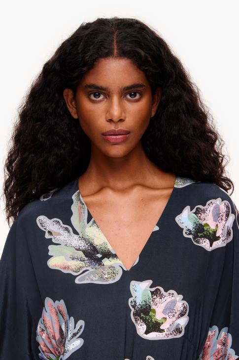 Bimba Y Lola дълъг гащеризон с коралов принт сиво облекло 28R6R186