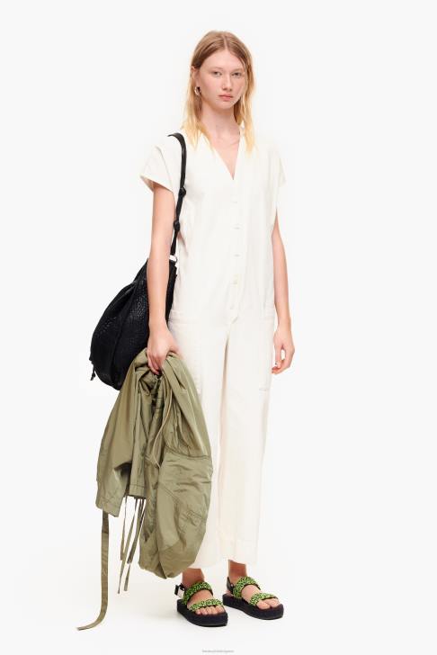 Bimba Y Lola дънков дълъг гащеризон слонова кост облекло 28R6R194