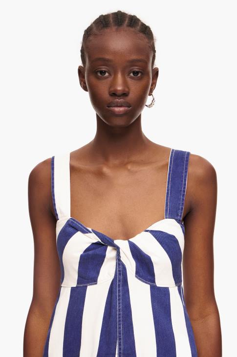 Bimba Y Lola дънков раиран гащеризон син облекло 28R6R212