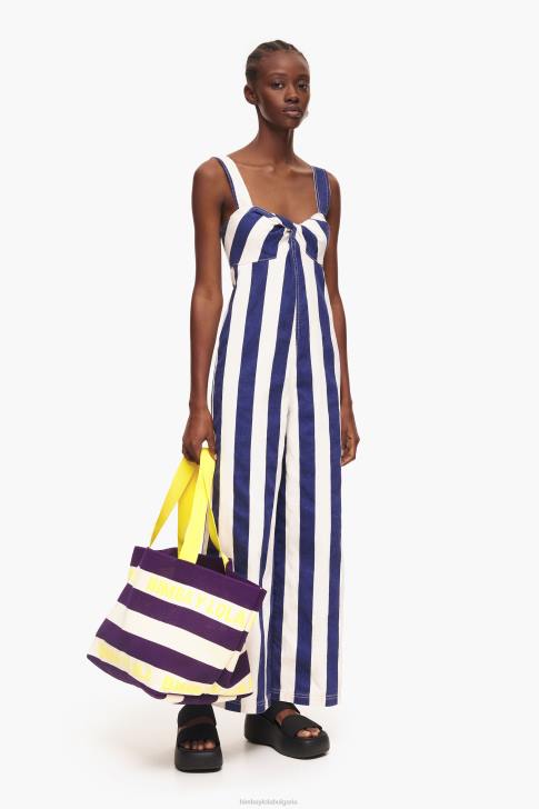 Bimba Y Lola дънков раиран гащеризон син облекло 28R6R212