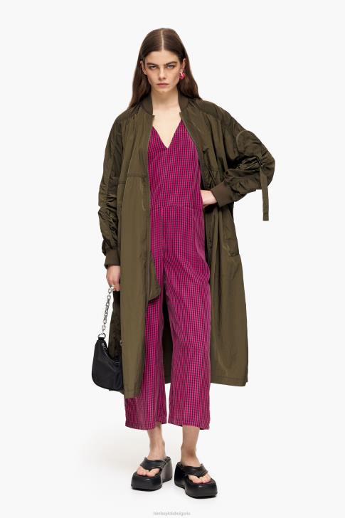 Bimba Y Lola течен гащеризон от гингам фуксия облекло 28R6R242