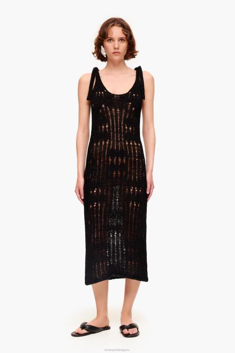 Bimba Y Lola дълга плетена рокля черен облекло 28R6R175
