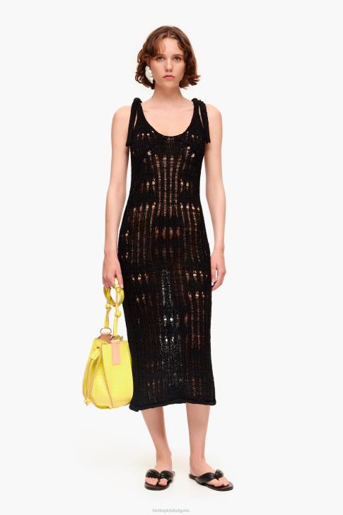 Bimba Y Lola дълга плетена рокля черен облекло 28R6R175