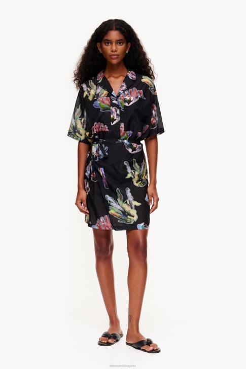 Bimba Y Lola саронг рокля с коралов принт сиво облекло 28R6R185