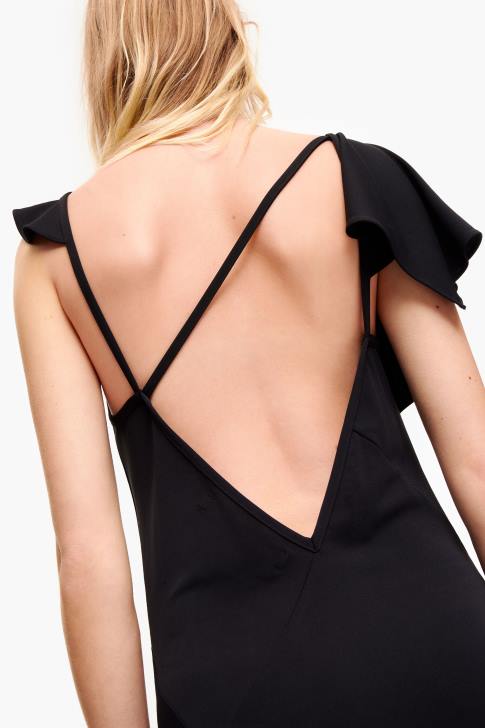 Bimba Y Lola асиметрична течна рокля черен облекло 28R6R190