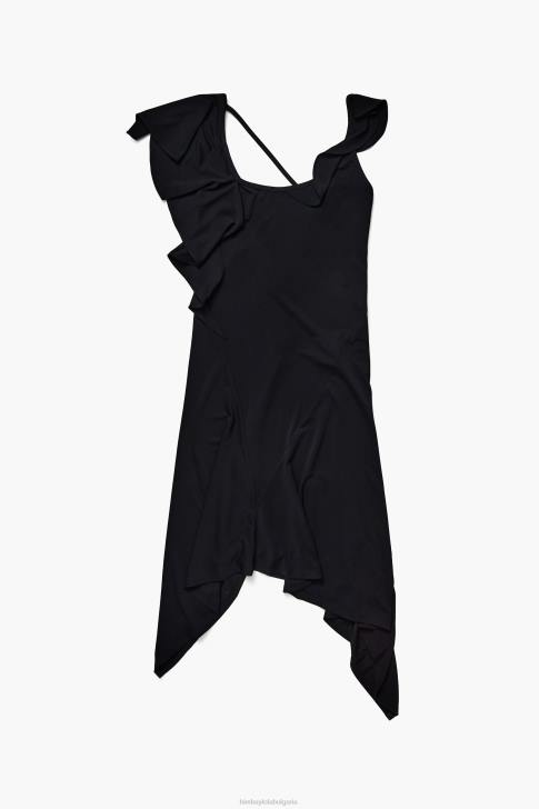 Bimba Y Lola асиметрична течна рокля черен облекло 28R6R190
