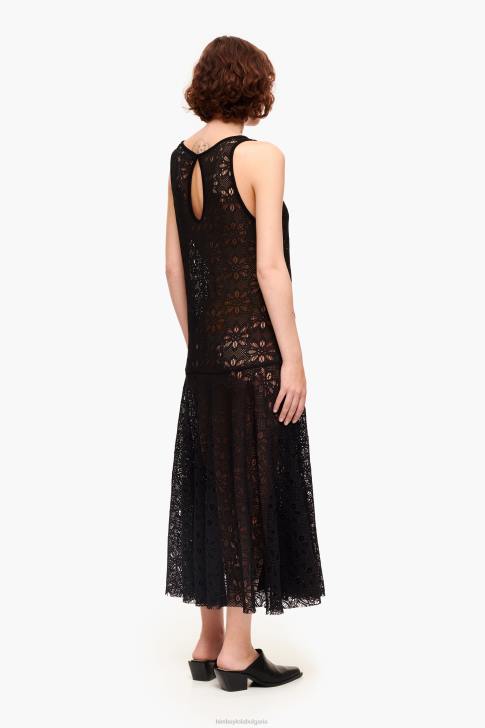 Bimba Y Lola ажурна макси рокля черен облекло 28R6R208