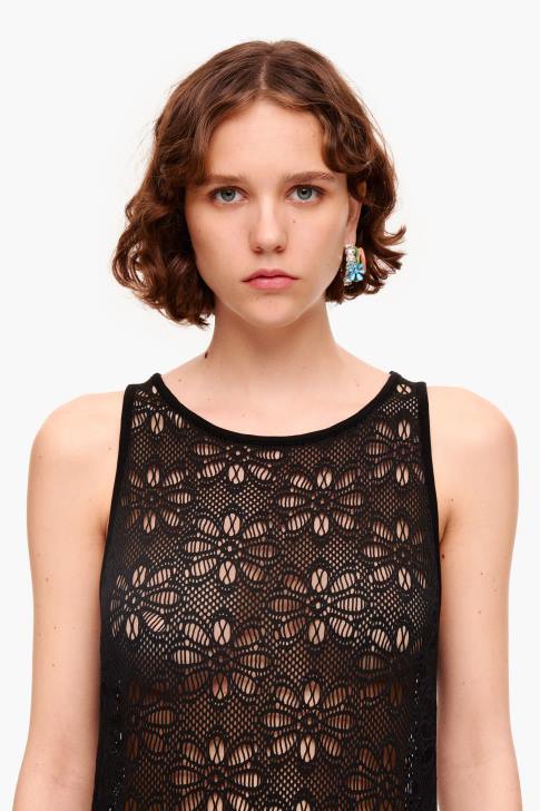 Bimba Y Lola ажурна макси рокля черен облекло 28R6R208