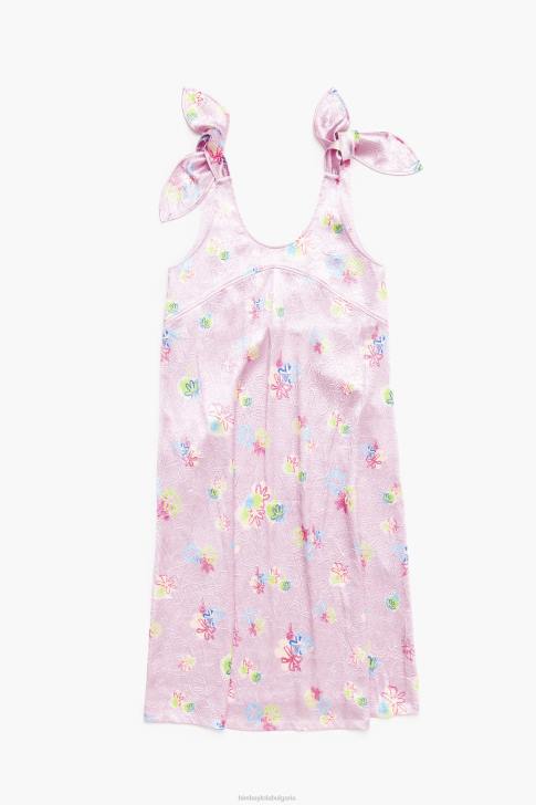 Bimba Y Lola миди рокля с щампа на пръскащи се цветя розово облекло 28R6R214