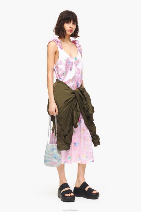 Bimba Y Lola миди рокля с щампа на пръскащи се цветя розово облекло 28R6R214