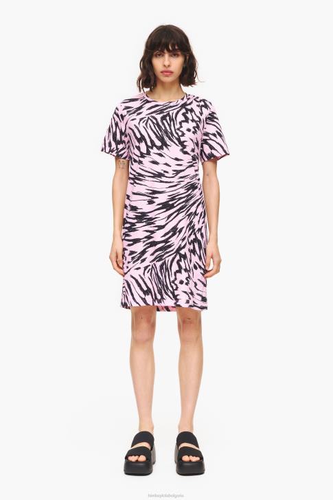 Bimba Y Lola къса двуцветна рокля с крила на пеперуда розово облекло 28R6R219