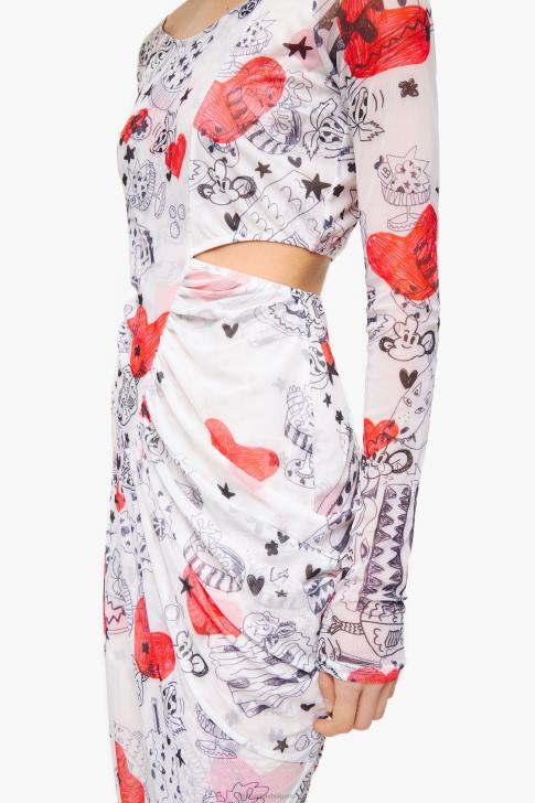 Bimba Y Lola вталена миди рокля с принт на сърце псевдоним облекло 28R6R224