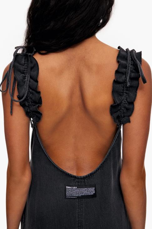 Bimba Y Lola дънкова трапезна рокля черен облекло 28R6R228