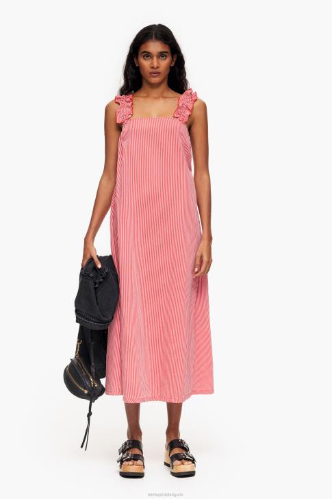 Bimba Y Lola дънкова трапезна рокля червен облекло 28R6R229