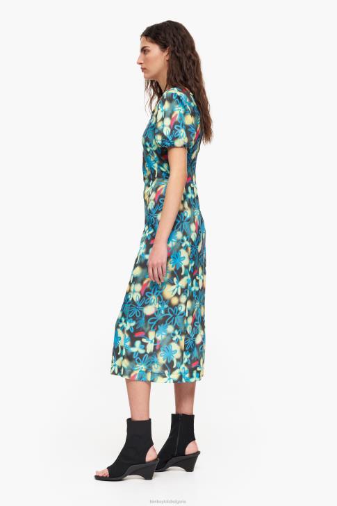 Bimba Y Lola течна миди рокля с принт на цветя графити облекло 28R6R232