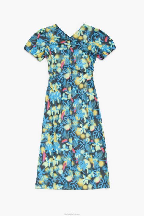 Bimba Y Lola течна миди рокля с принт на цветя графити облекло 28R6R232