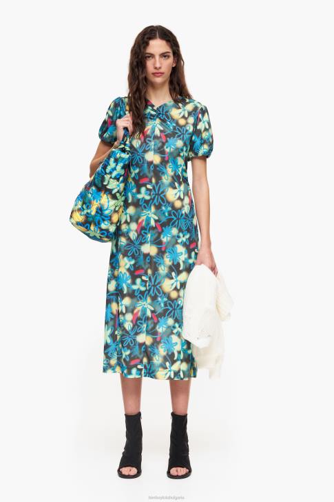 Bimba Y Lola течна миди рокля с принт на цветя графити облекло 28R6R232