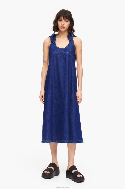 Bimba Y Lola тъмна дънкова рокля с а-силует син облекло 28R6R513