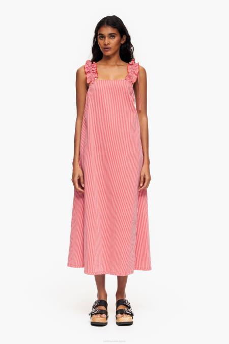 Bimba Y Lola дънкова трапезна рокля облекло червен 28R6R543