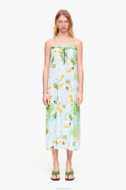 Bimba Y Lola течна рокля с щампа vigo game син облекло 28R6R196