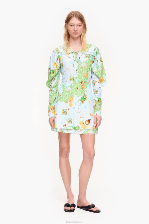 Bimba Y Lola къса жакардова рокля vigo game print течност облекло 28R6R198