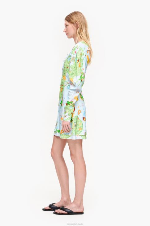 Bimba Y Lola къса жакардова рокля vigo game print течност облекло 28R6R198