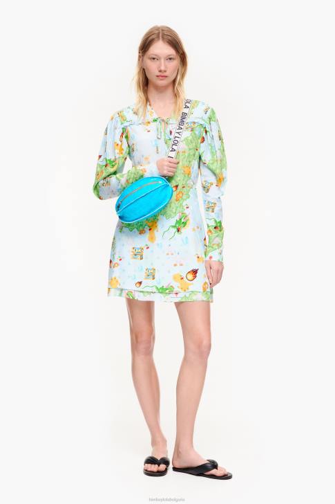 Bimba Y Lola къса жакардова рокля vigo game print течност облекло 28R6R198