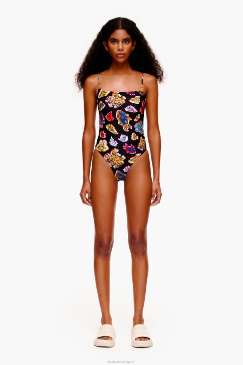 Bimba Y Lola бански с рибен морски принт черен облекло 28R6R874