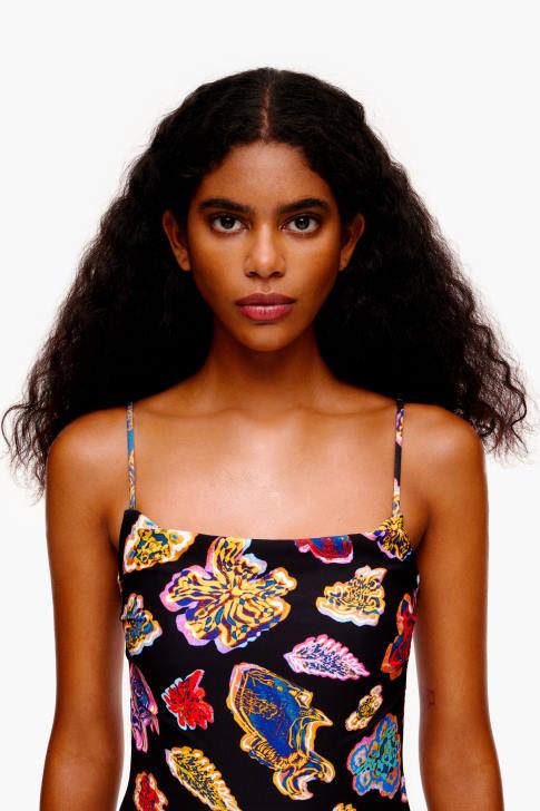 Bimba Y Lola бански с рибен морски принт черен облекло 28R6R874