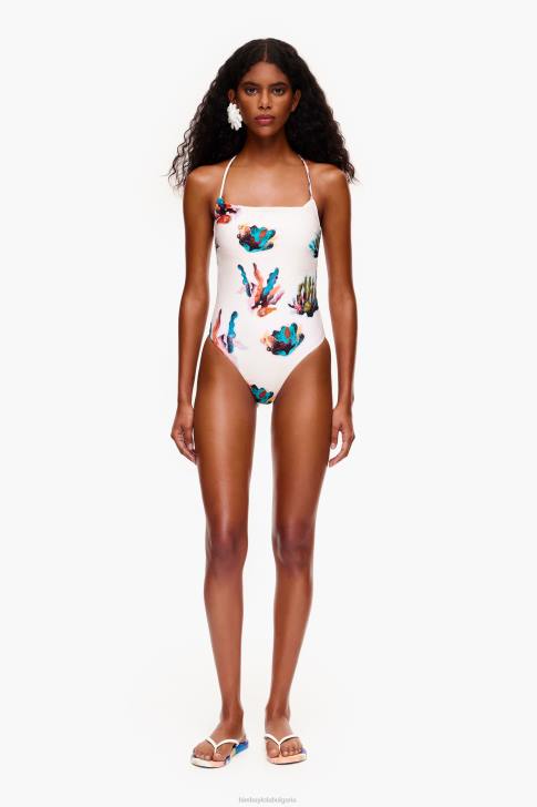 Bimba Y Lola бански с коралов принт слонова кост облекло 28R6R875