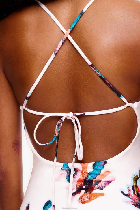 Bimba Y Lola бански с коралов принт слонова кост облекло 28R6R875