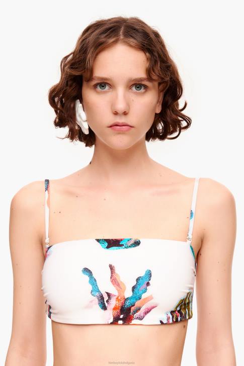 Bimba Y Lola бикини с коралов принт бяло облекло 28R6R879