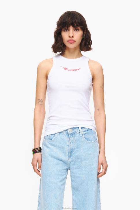 Bimba Y Lola вталена горна част от чили бяло облекло 28R6R244