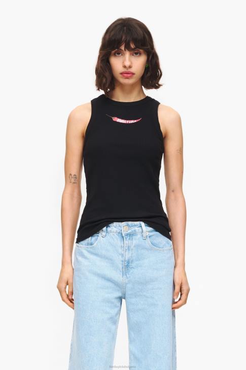 Bimba Y Lola вталена горна част от чили черен облекло 28R6R245