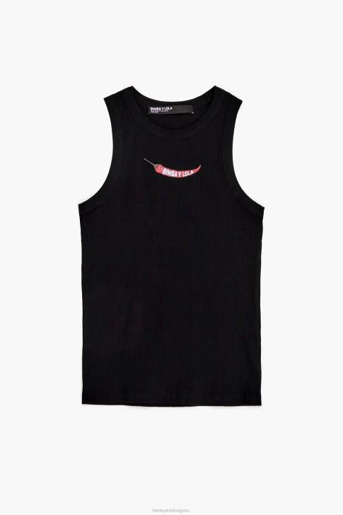 Bimba Y Lola вталена горна част от чили черен облекло 28R6R245