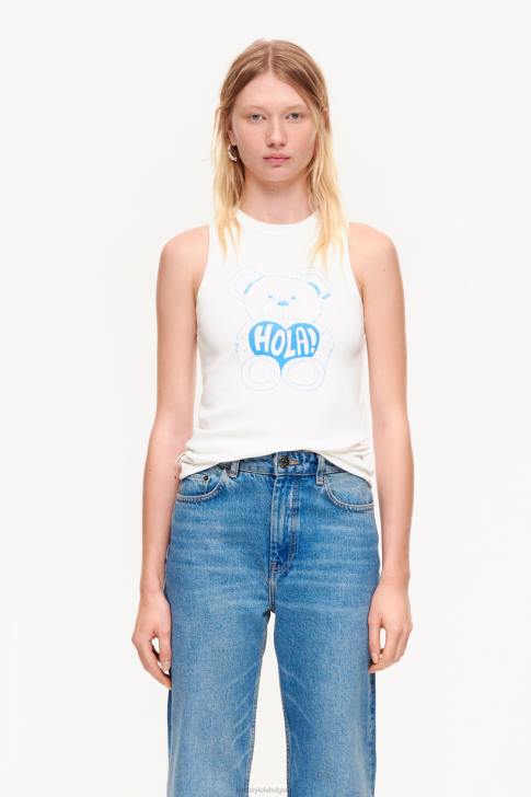 Bimba Y Lola топ с лого на мечка слонова кост облекло 28R6R274