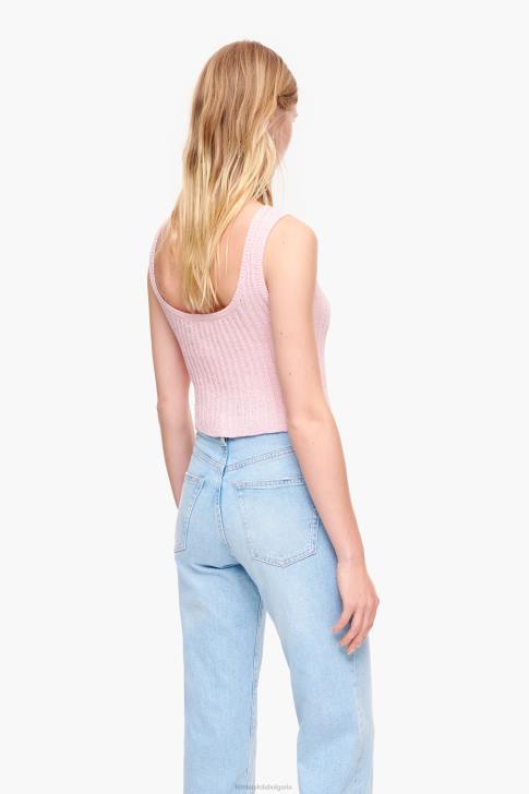 Bimba Y Lola оребрено вталено горнище розово облекло 28R6R314