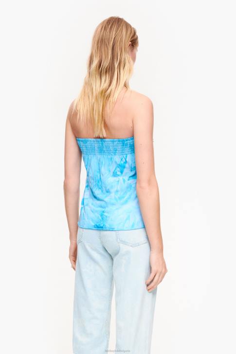 Bimba Y Lola вталена горна част с волани син облекло 28R6R341