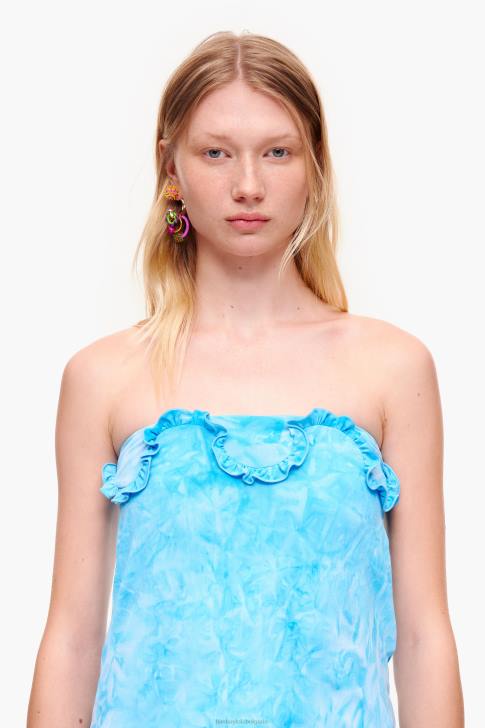 Bimba Y Lola вталена горна част с волани син облекло 28R6R341