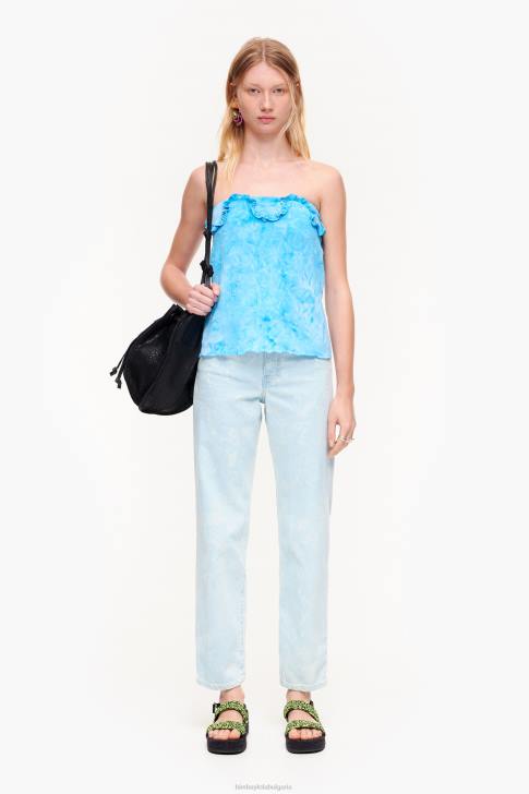 Bimba Y Lola вталена горна част с волани син облекло 28R6R341