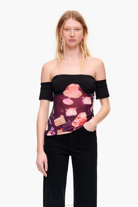 Bimba Y Lola псевдоним снимка печат топ черен облекло 28R6R342