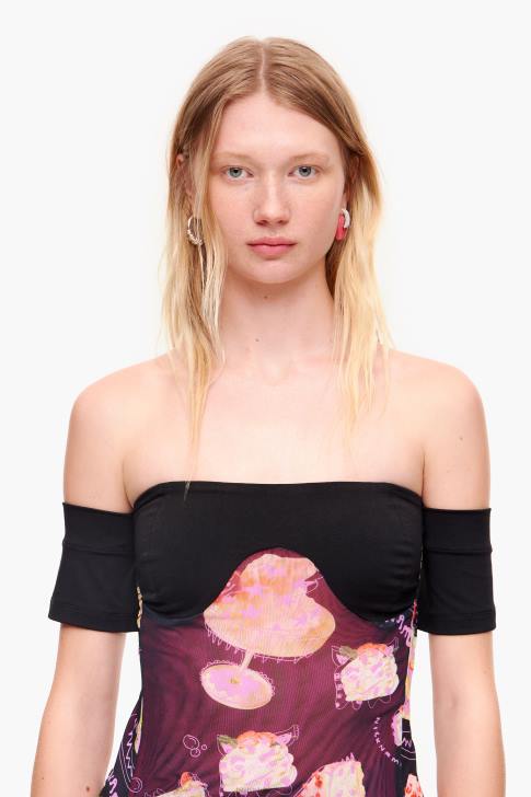 Bimba Y Lola псевдоним снимка печат топ черен облекло 28R6R342