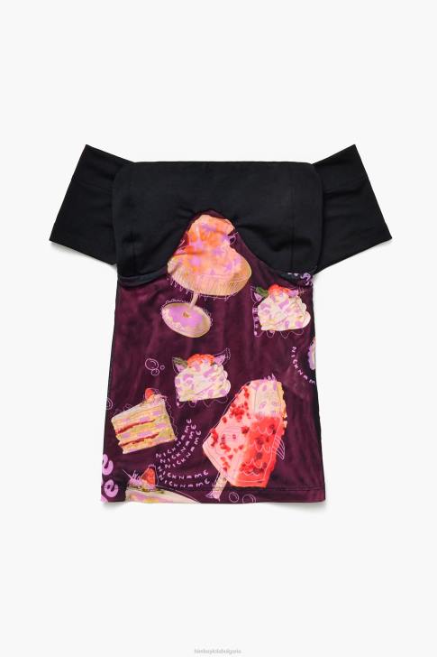 Bimba Y Lola псевдоним снимка печат топ черен облекло 28R6R342