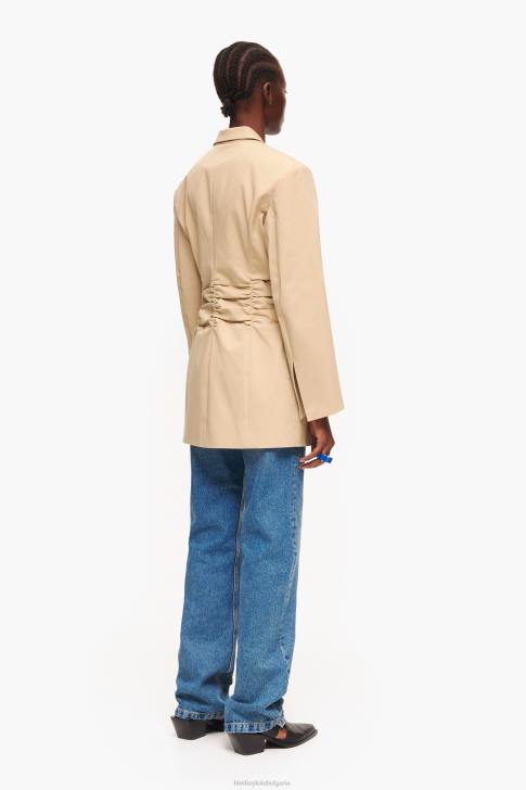 Bimba Y Lola памучен блейзър камила облекло 28R6R468