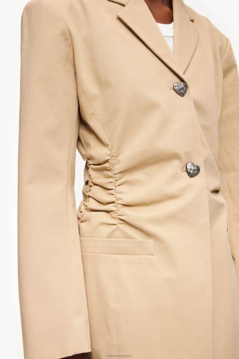 Bimba Y Lola памучен блейзър камила облекло 28R6R468