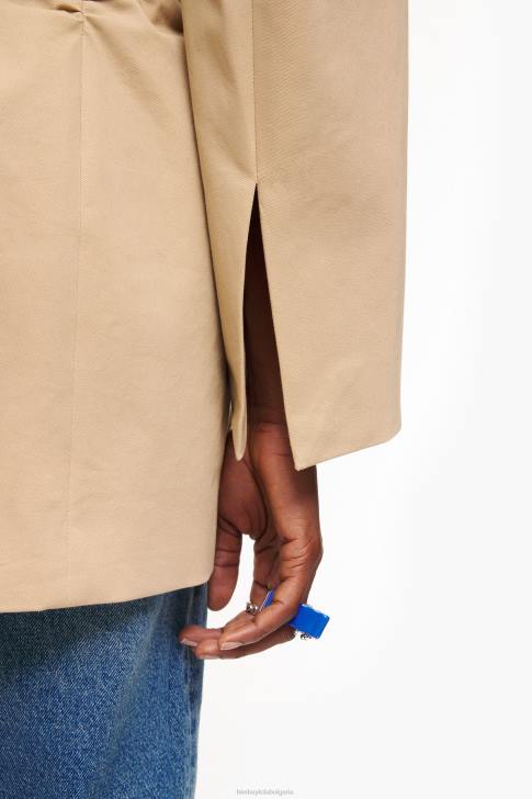 Bimba Y Lola памучен блейзър камила облекло 28R6R468