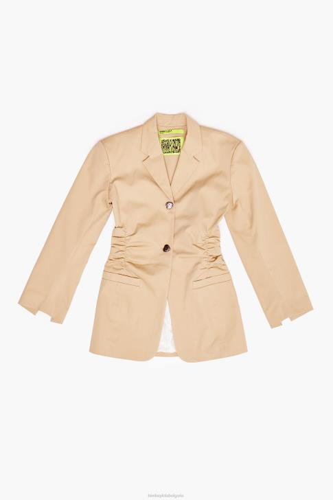 Bimba Y Lola памучен блейзър камила облекло 28R6R468