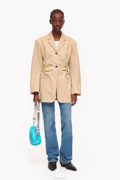 Bimba Y Lola памучен блейзър камила облекло 28R6R468