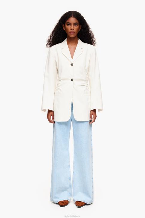 Bimba Y Lola памучен блейзър екрю облекло 28R6R469